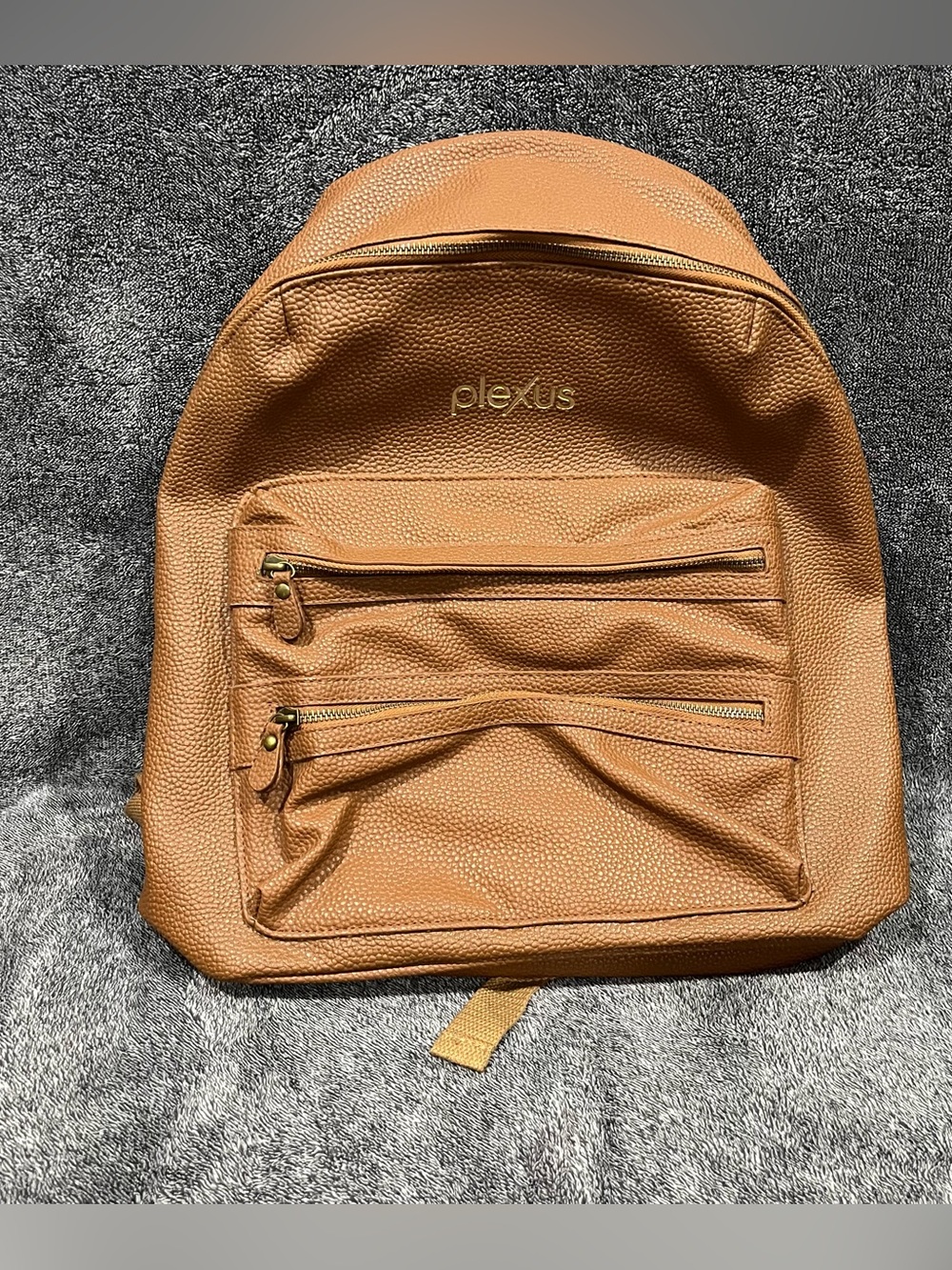 Faux Leather women’s Backpack & Laptop Bag in tan/brown